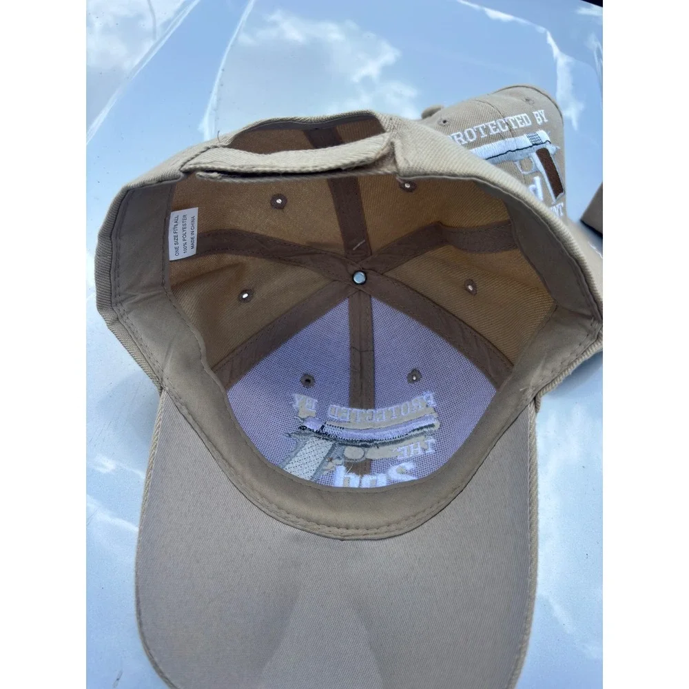 Lot of 5 2nd Amendment Baseball Caps Tan Gun Rights adjustable Hats NEW